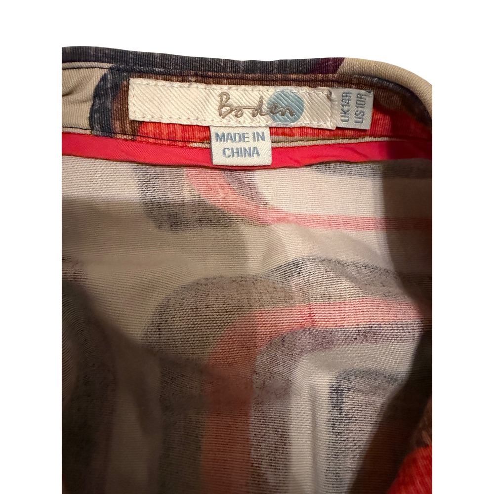 Boden Retro Geometric Print Sleeveless Button Front Dress Size L - Picture 8 of 9
